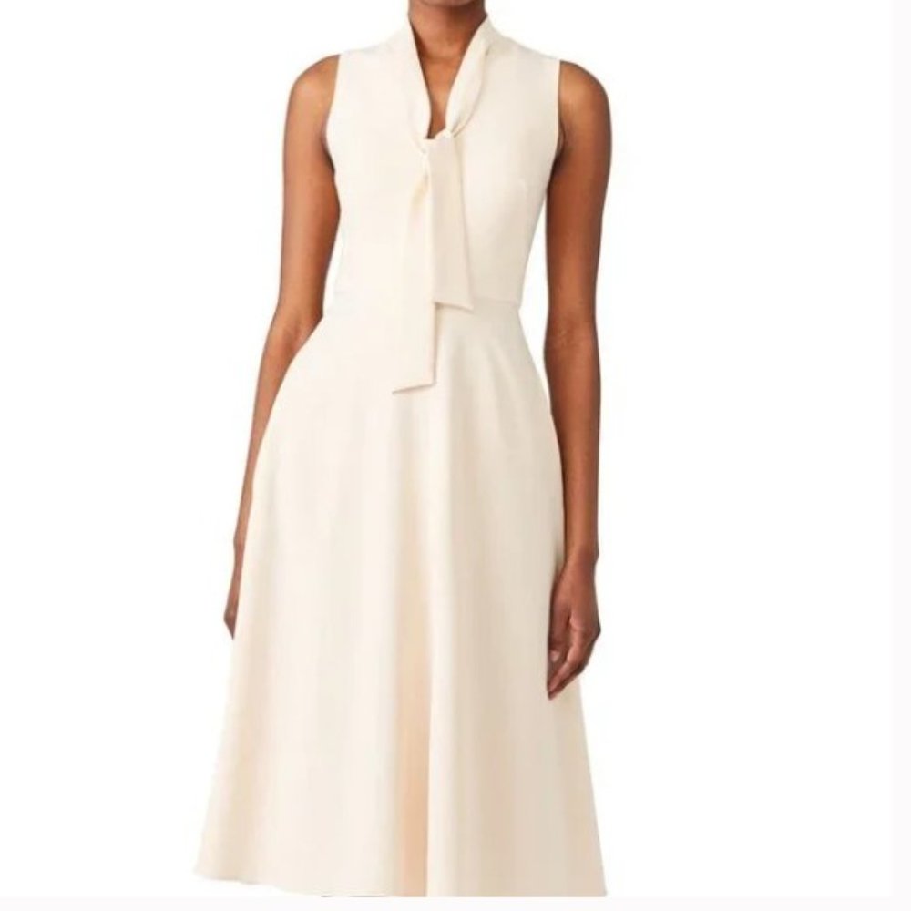 Black Halo Butter Carolina Sleeveless Tie Neck Dress Size 6